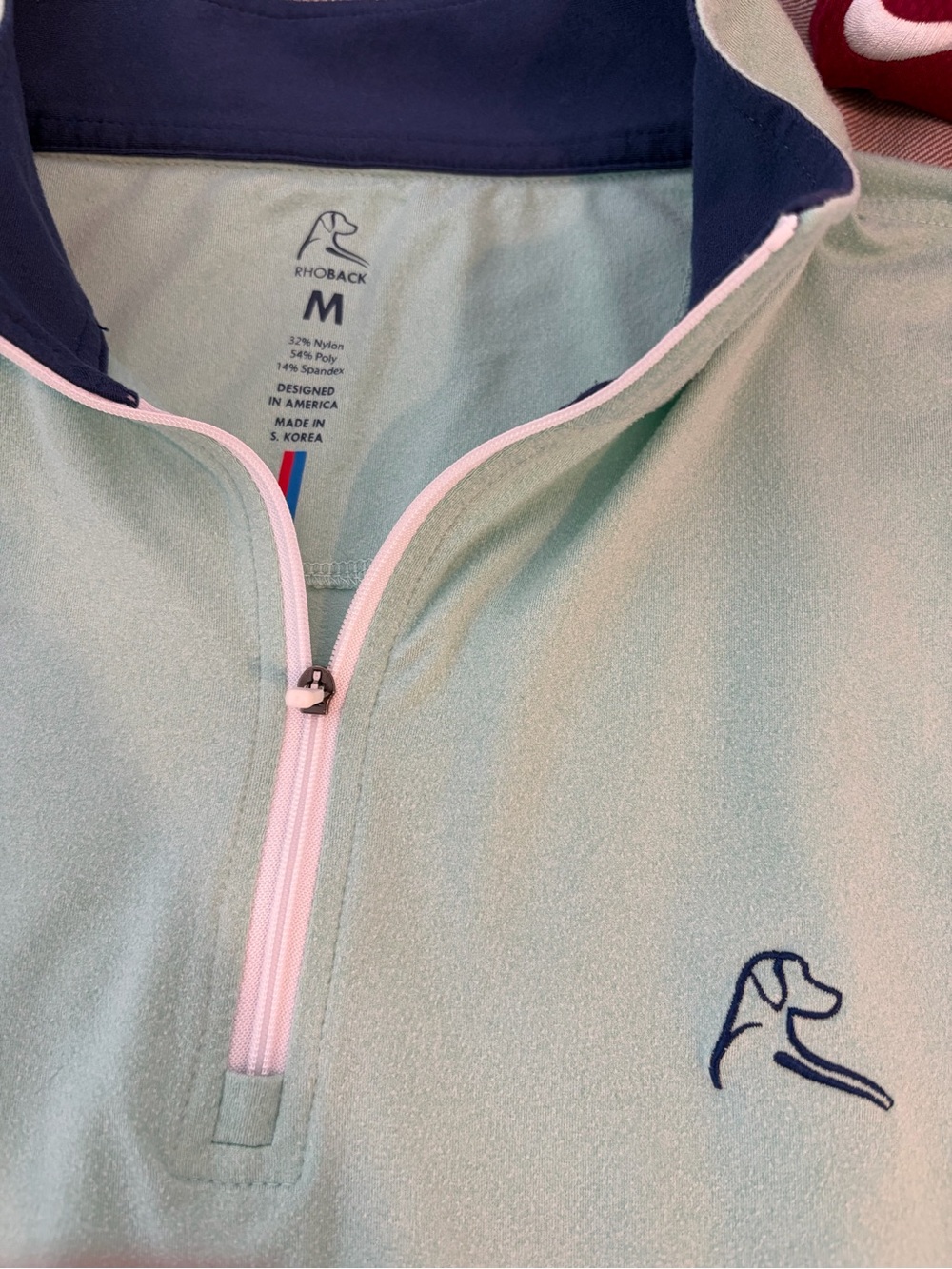 Rhoback Men's Mint Green Quarter-Zip Performance Pullover - Picture 2 of 2